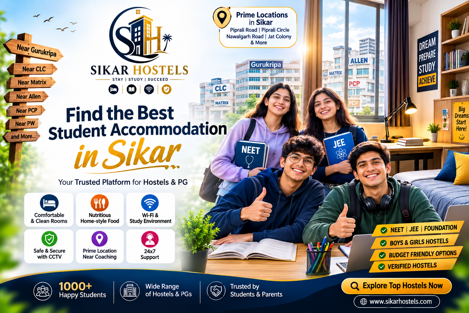 Top Hostels in Sikar | Best Student Accommodation – Sikar Hostels